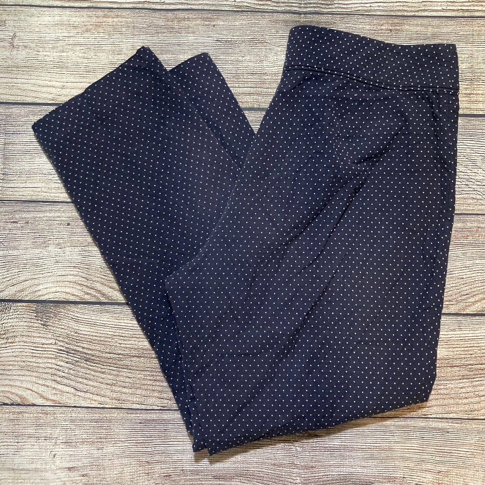 Pendleton Womens Sz 6 Navy White‎ Polka Dot Mid-Rise Crop Capri Pants Cotton